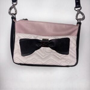 Betsey Johnson Quilted Hearts Bow Purse